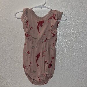 Kyte BABY Pink Shark Print One Piece